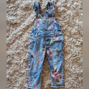 Gap Overalls Denim Floral Toddler size 2